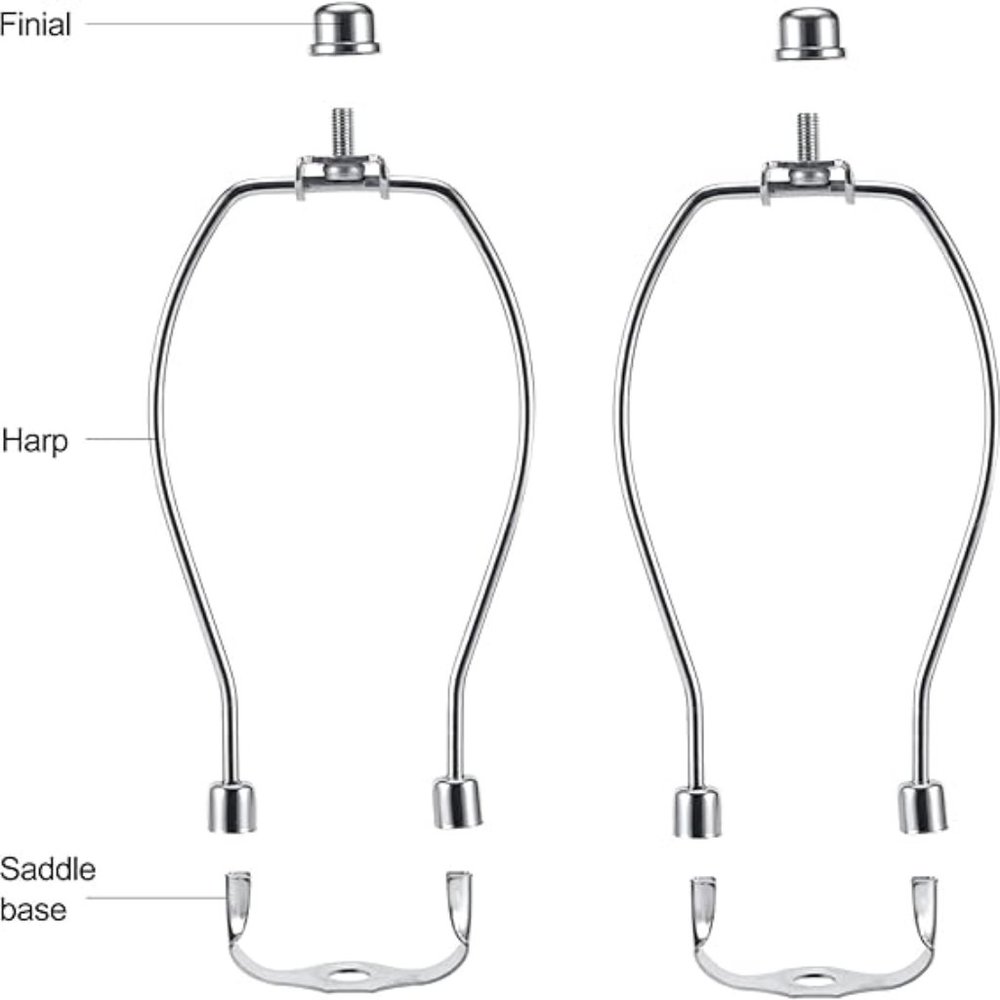 NEW in Box - 9" Nickel Lamp Lighting Harp Shade Holder Kit